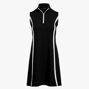 RLX Ralph Lauren Black Sleeveless‎ Golf Dress M | Sport Zip Tennis Quiet Luxury
